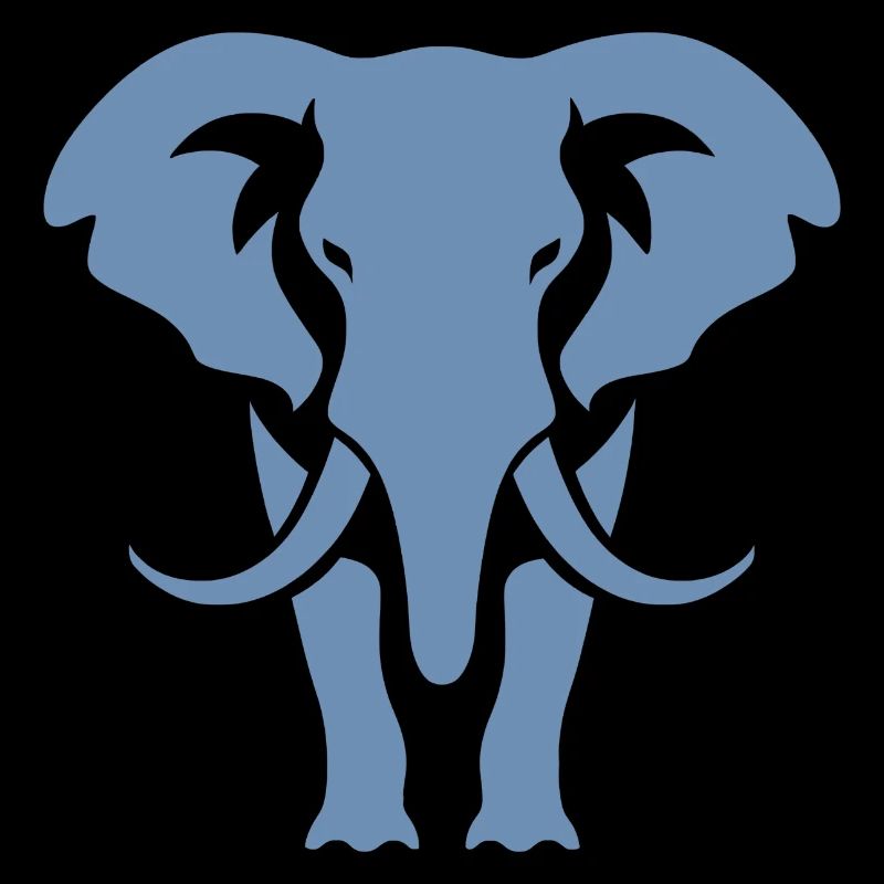 Elephant Silhouette White Logo