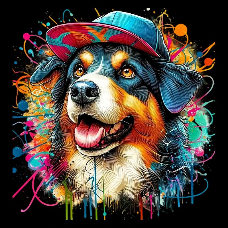 Chien avec casquette de baseball