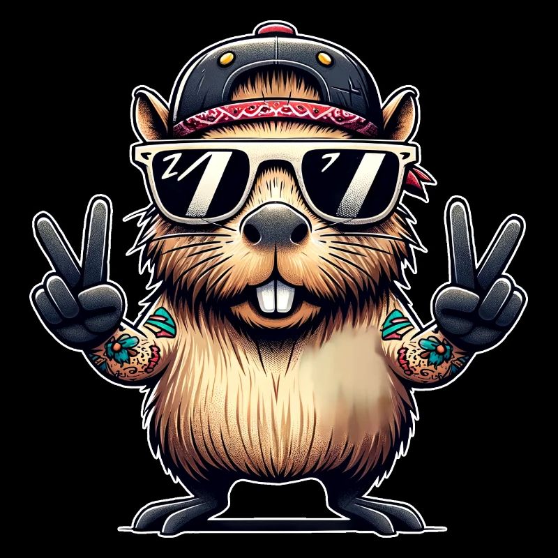 Capybara Peace Sign