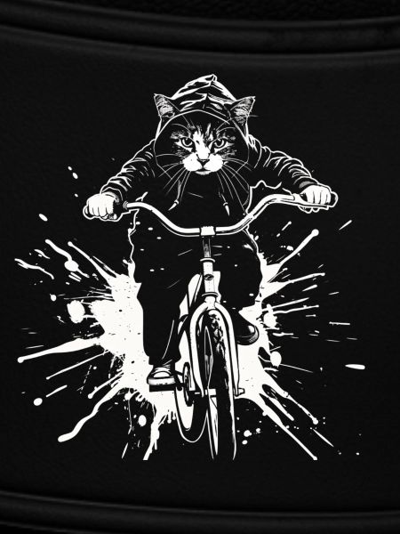 Radfahrende Katze
