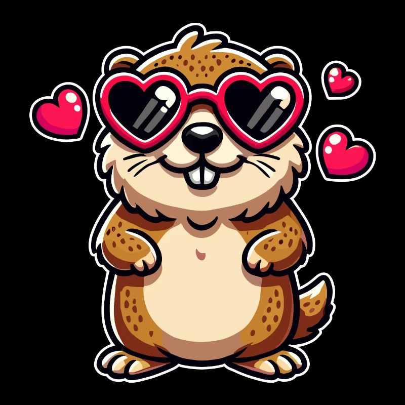 L’amour est dans l’air – Mignon marmotte Saint-Valentin