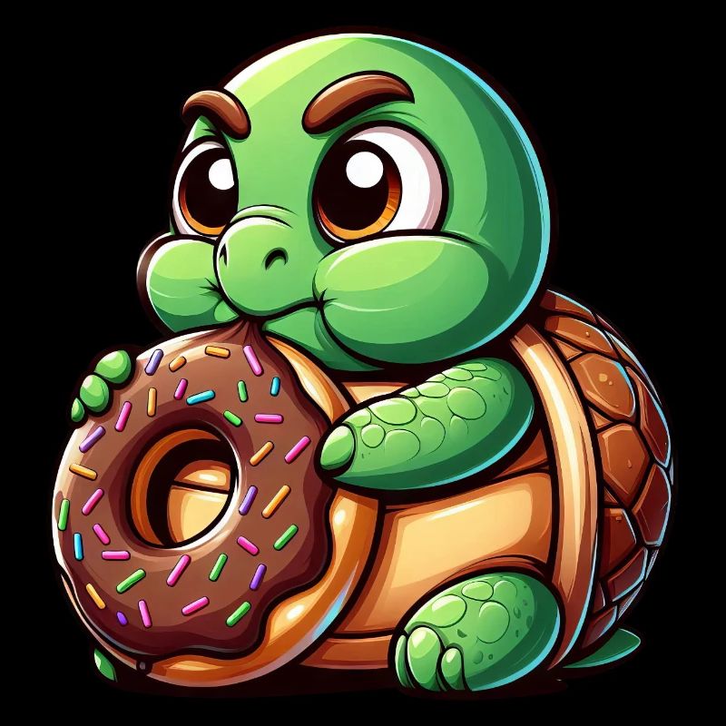 Cute Turtle Donut Cartoon Funny Dick