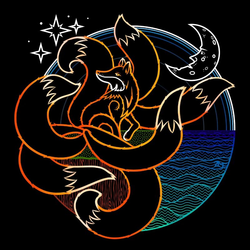 7 Tailed Fox - Farbe für Schwarz - DIGITAL