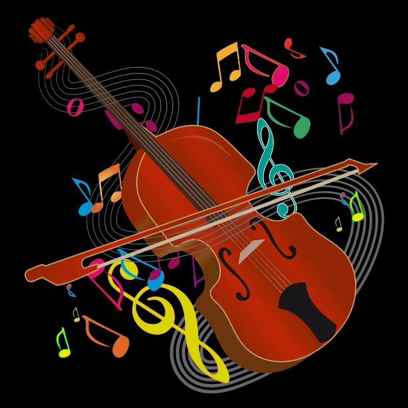Music in Colors – Artistic Violin with Notes