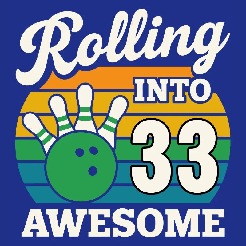 Bowling 33e anniversaire célébration graphique