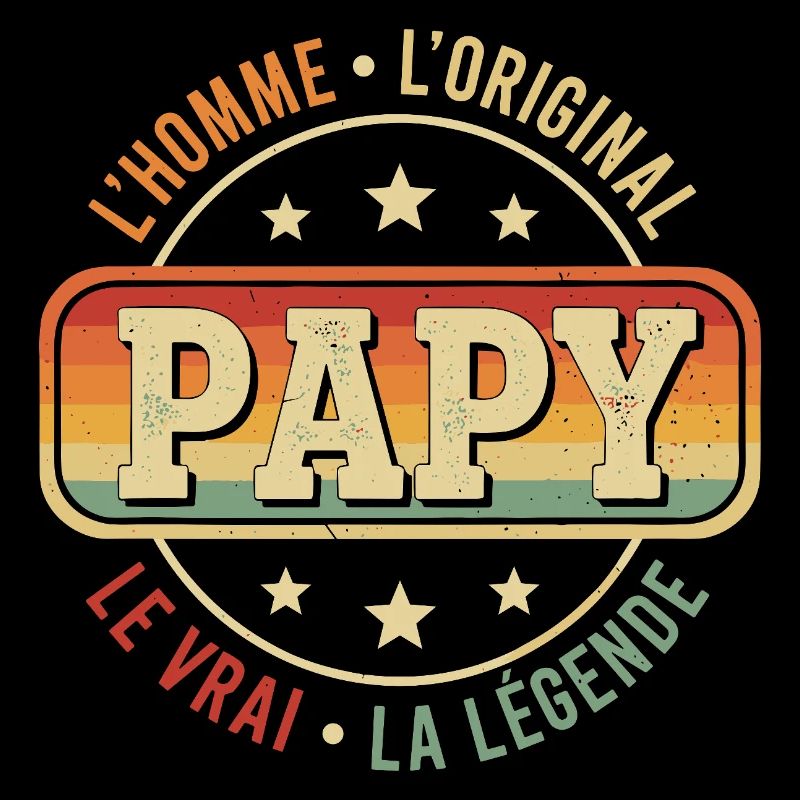 Vintage Papi Grand-Père Retro Vrai Original Papy