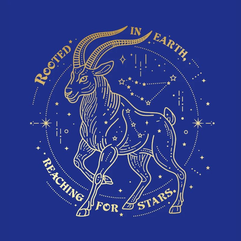 Steinbock Sternzeichen Geschenk – Erde & Sterne Design