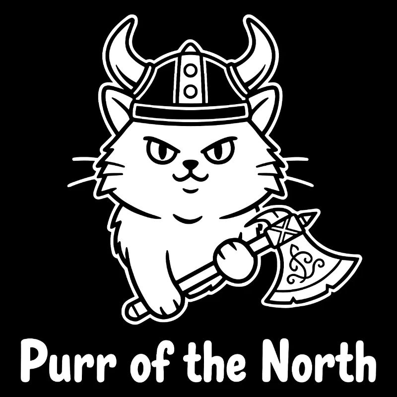 Chat viking avec hache