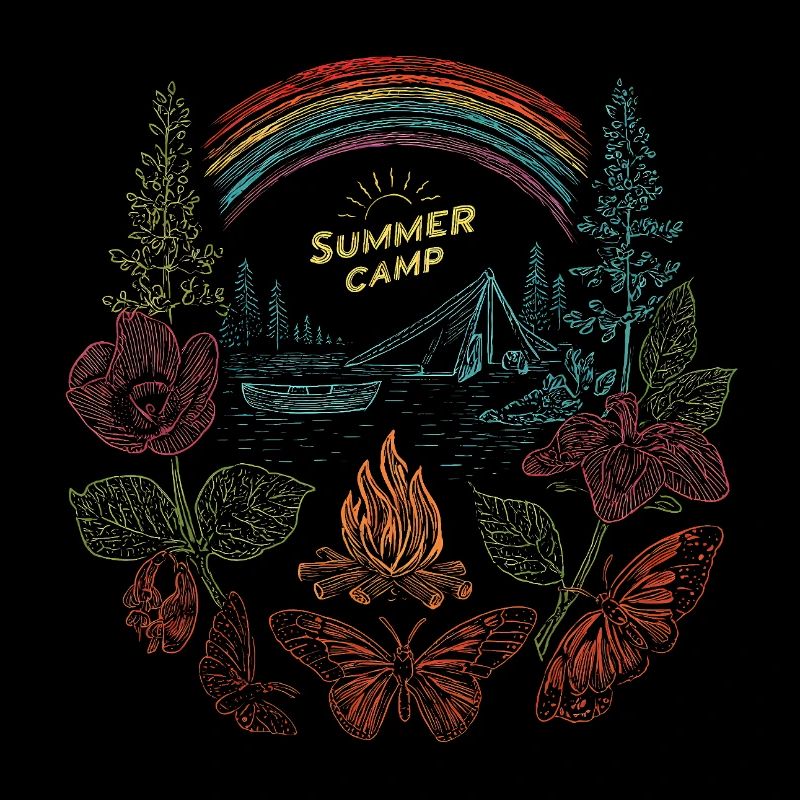 Summer Camp – Colorful Retro Nature Design