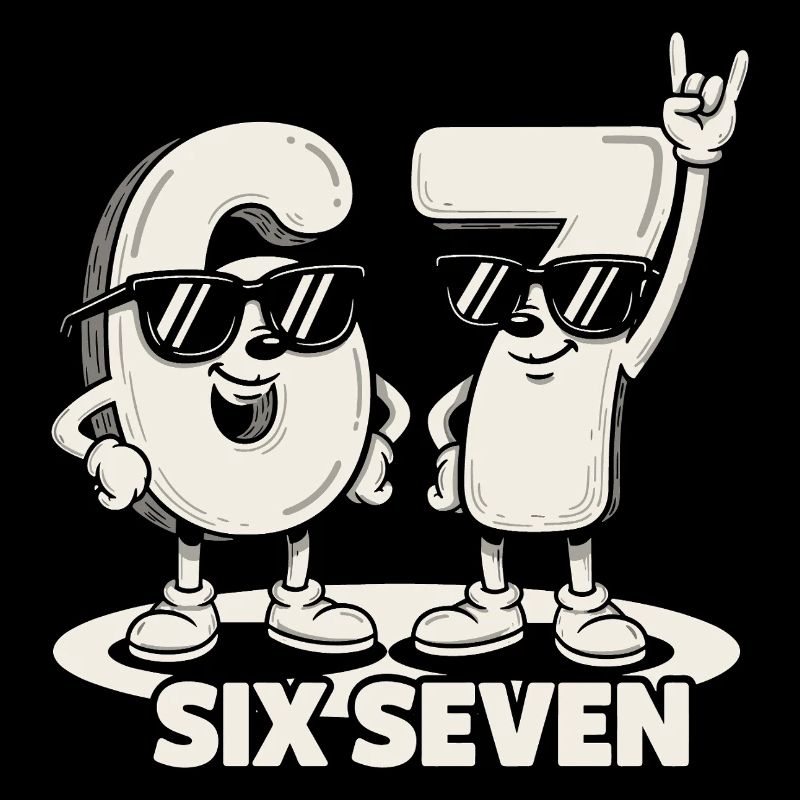 67 Six Seven meme 6 7 - Retro Rock Music Gift