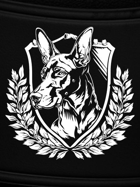 Dobermann Schild mit Lorbeer