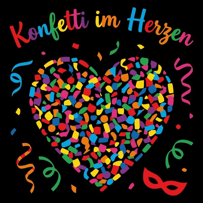 Confettis de carnaval et de carnaval dans le cœur Sweat à capuche à pull