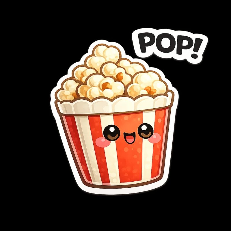Kawaii Popcorn Lächel-Design