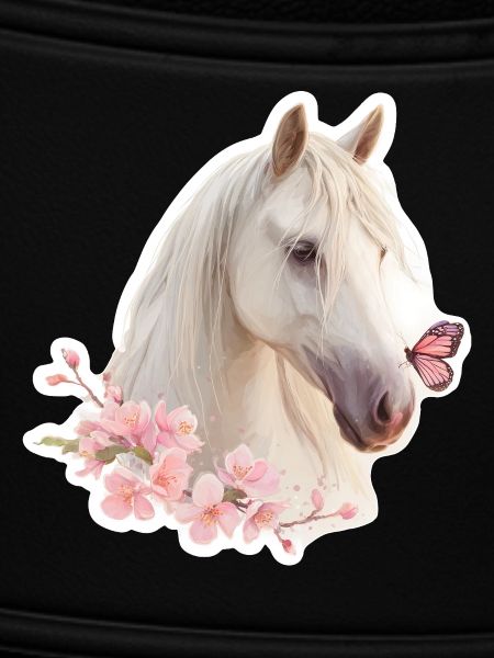 Horse with butterfly