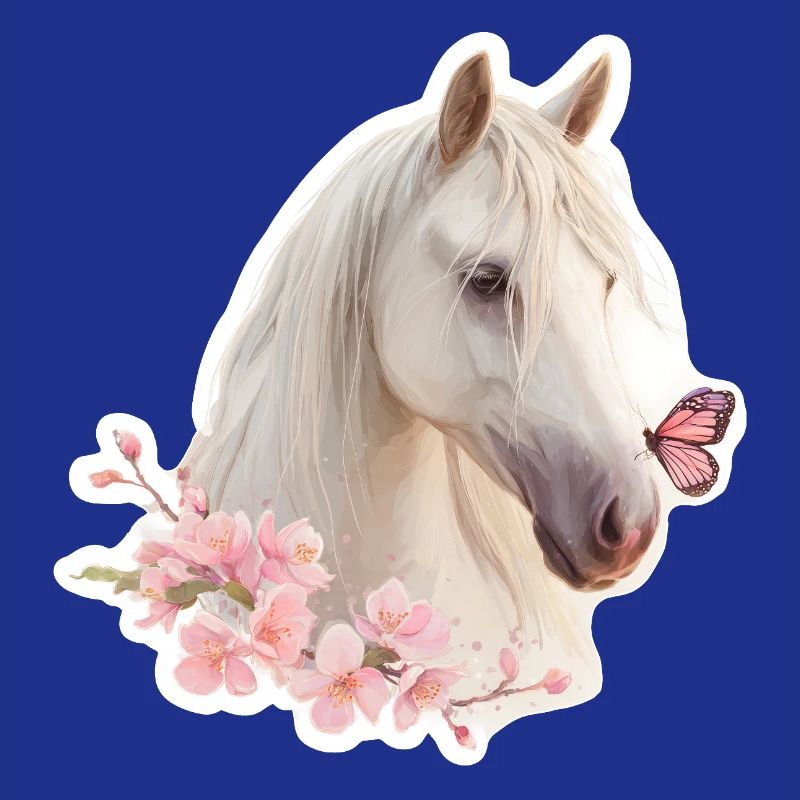 Pferd mit Schmetterling