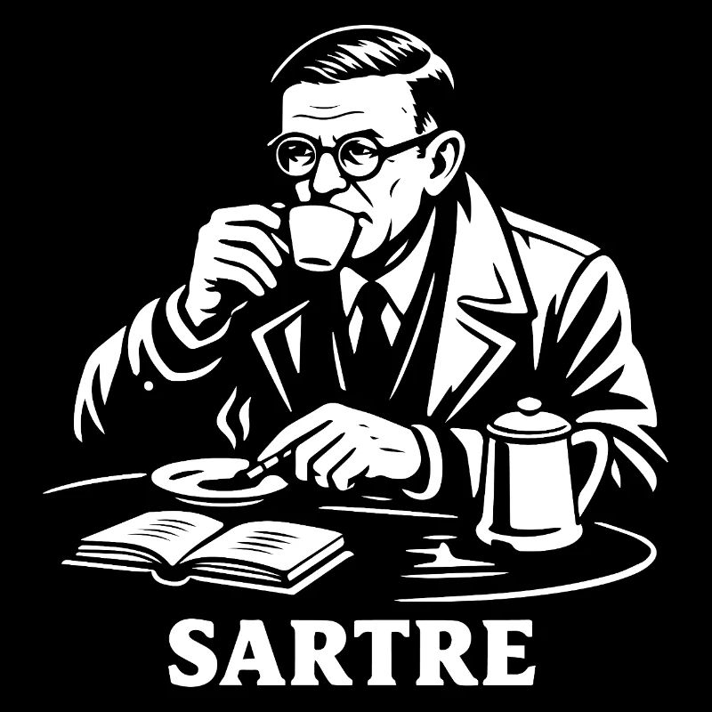 Existential Brew Sartre Portrait