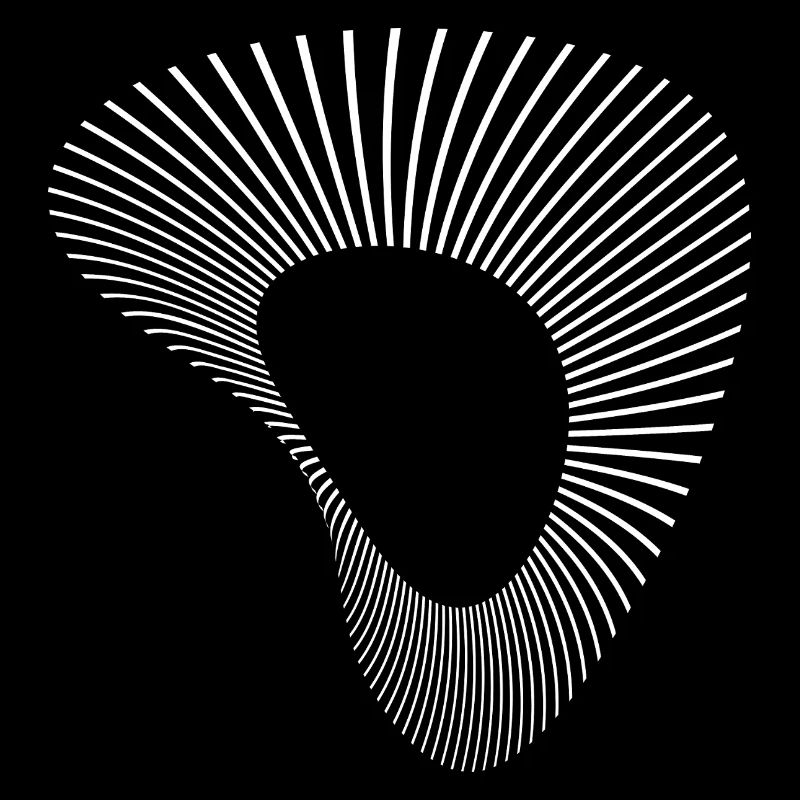 Radial Line Teardrop Abstract