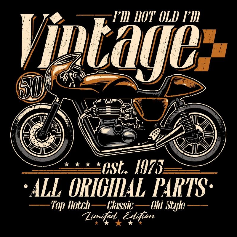 1975 Vintage Born Motorcycle Birthday Gift