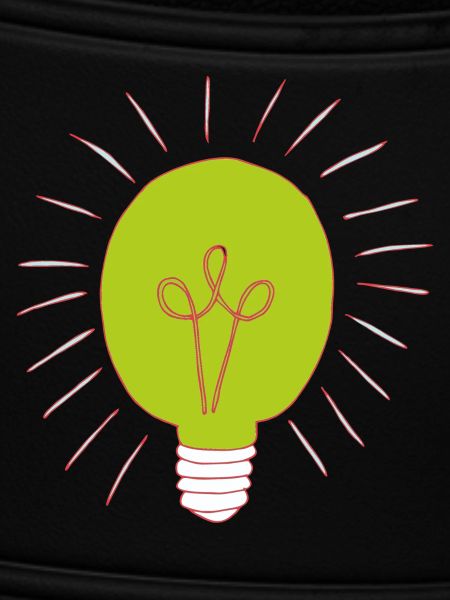 Neon green light bulb