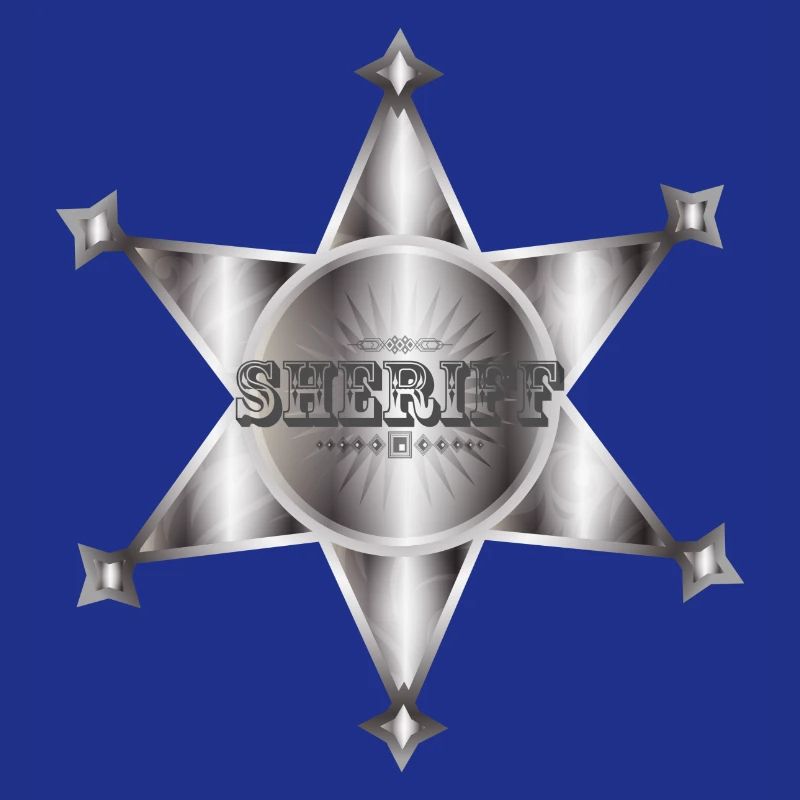 extraordinary silver-colored sheriff's star