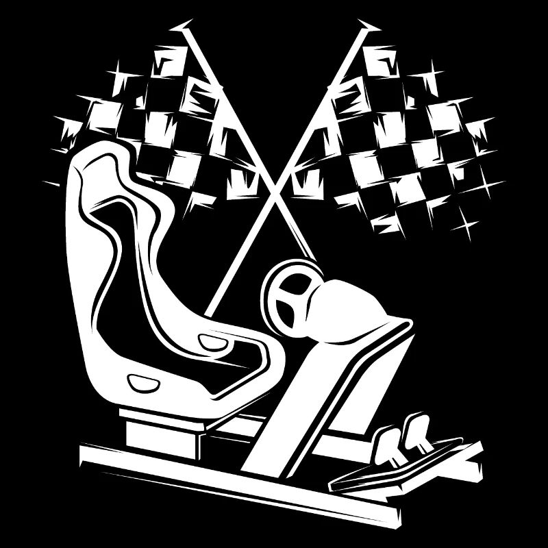 Sim Racing Gaming Drapeau Icône Racer Logo icône