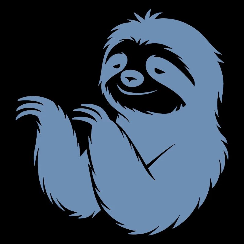 Cool Sloth Silhouette Portrait Face Head