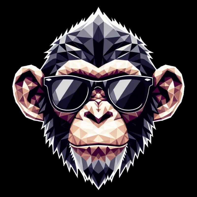 Affe Brille Polygon