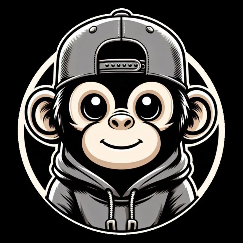 Affe Hoodie Cap rund