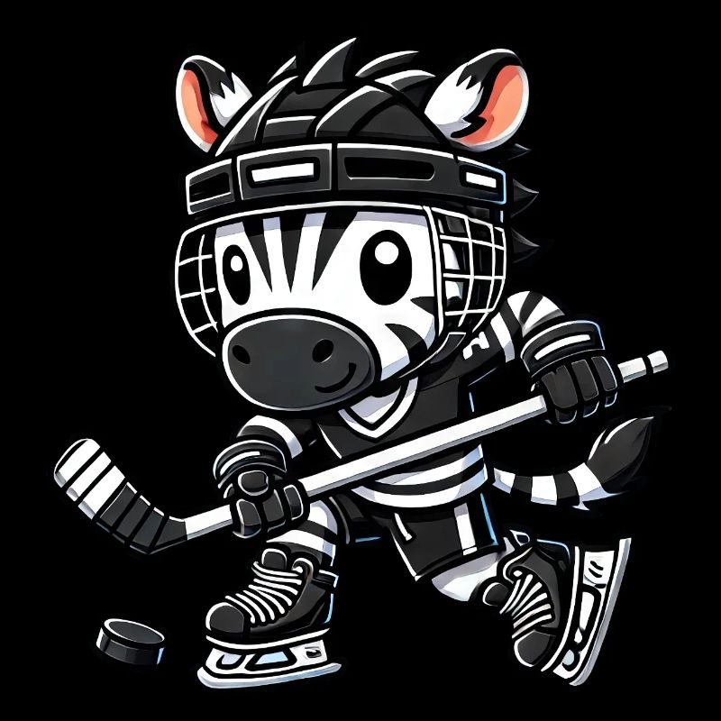 Chibi-Zebra Hockeyspieler Eishockey
