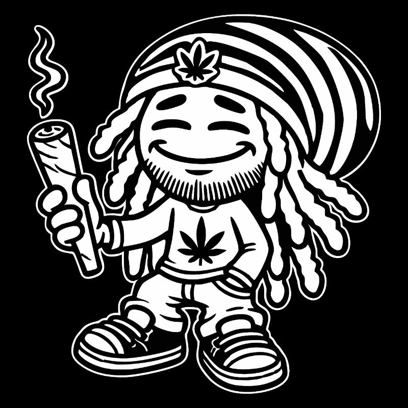 Dreadlock Smoker - Stoned man - High & Happy
