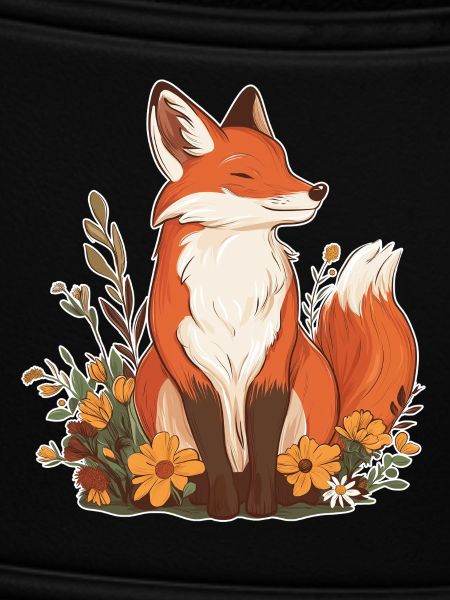 Fox with flowers