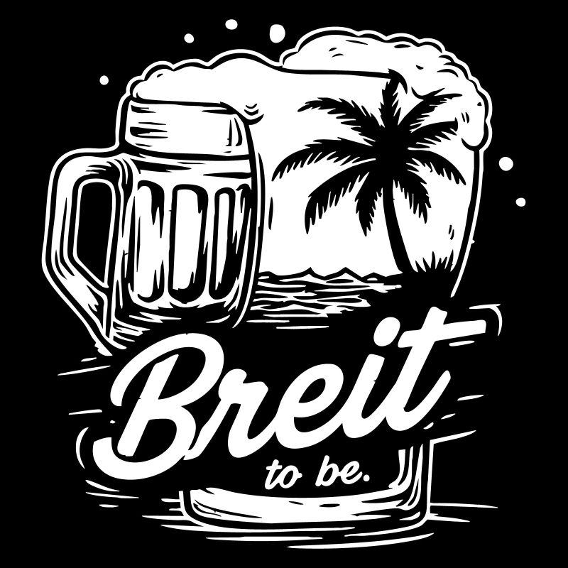 Braut „Breit to be“-Design mit Bierkrug und Palmen