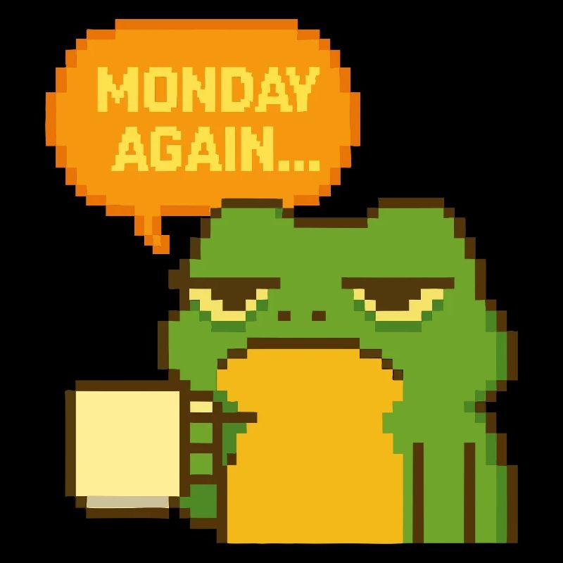 Grenouille du lundi en style pixel