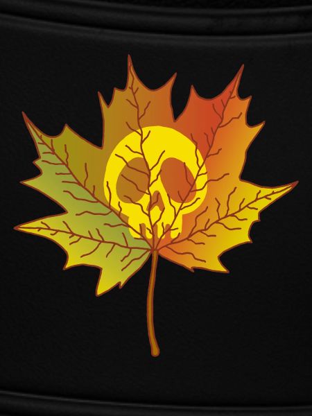 Skull and dead leaf