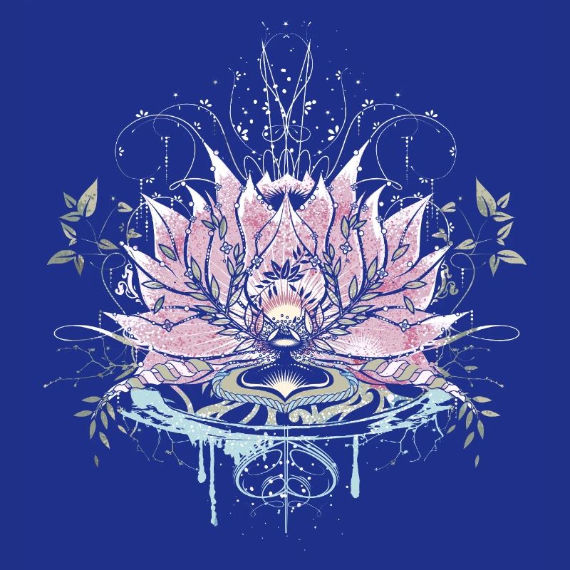 Fleur de lotus délicate avec des éléments d’eau et des graffitis