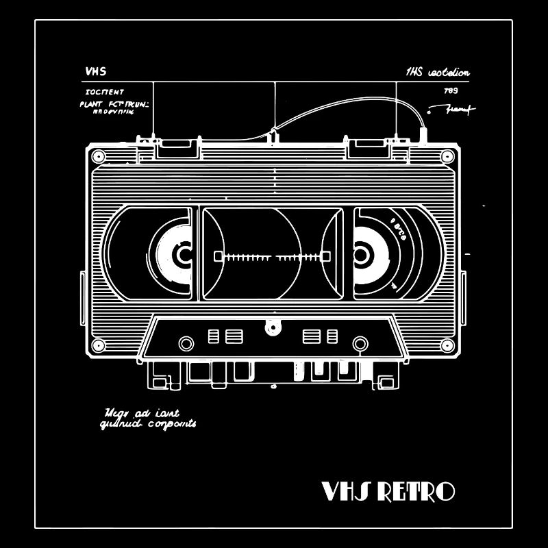 Retro VHS Cassette Tape Illustration