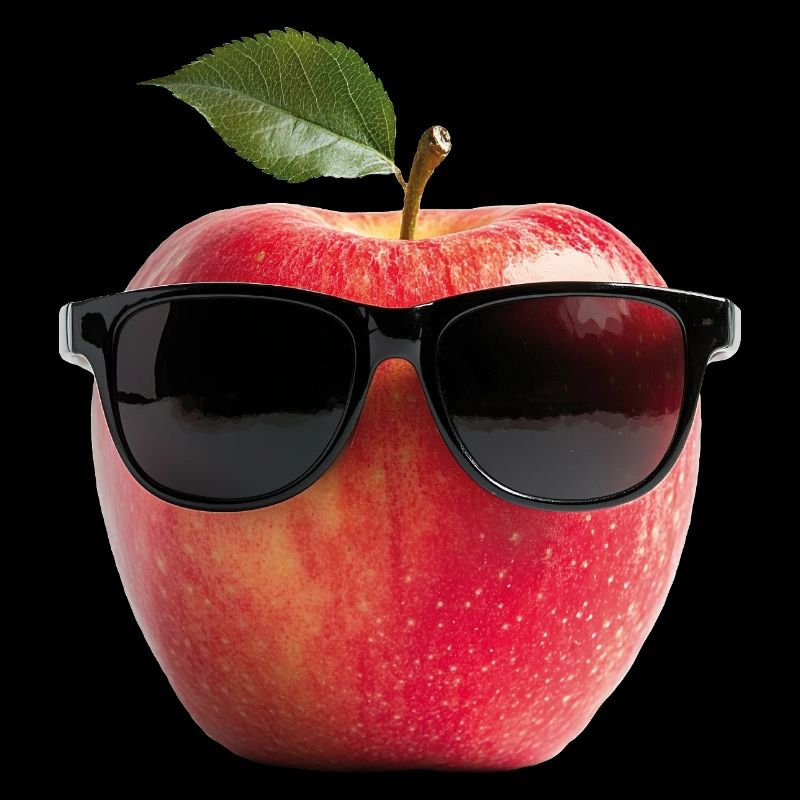 Apfel mit Sonnenbrille