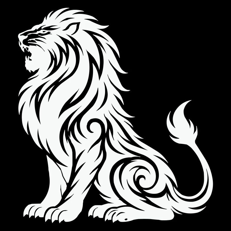 Tribal Lion Silhouette