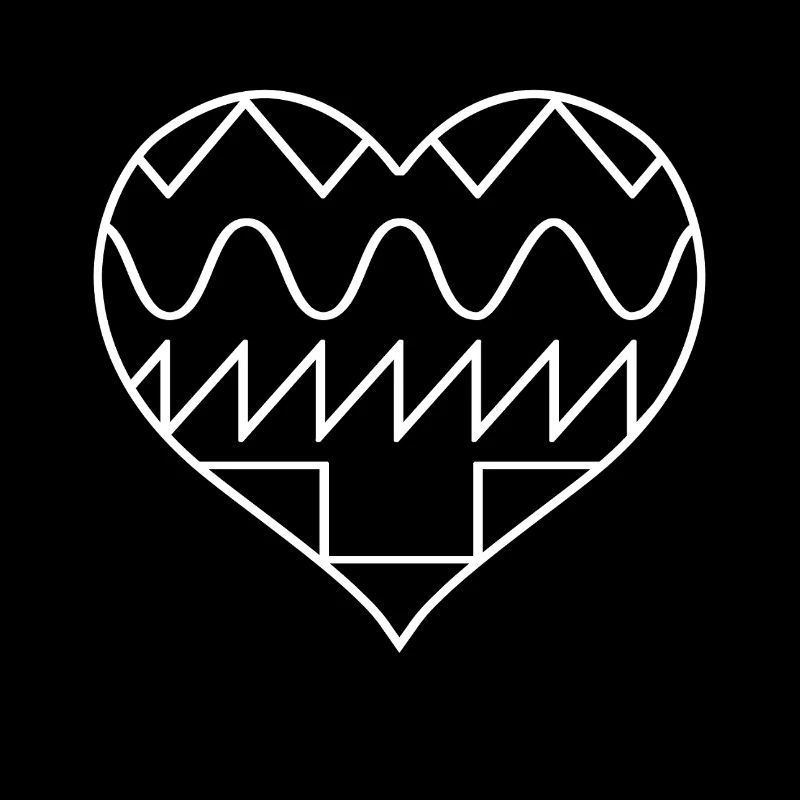 Geometrisches Herz mit Linien / SYNTH HEART
