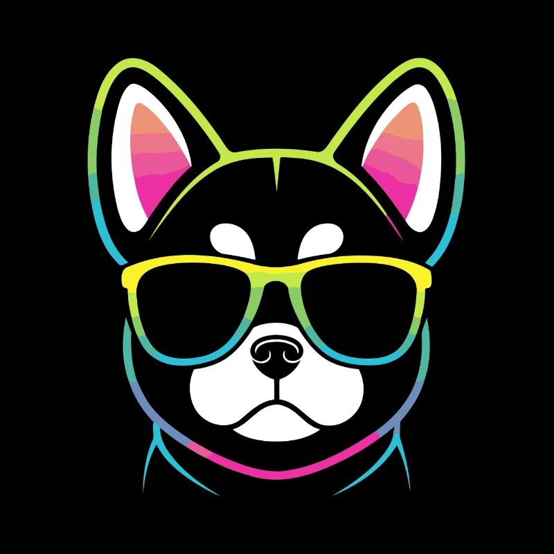 Regenbogenhund mit Brille