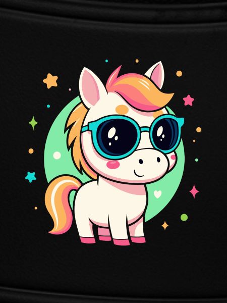 Rainbow pony with glasses