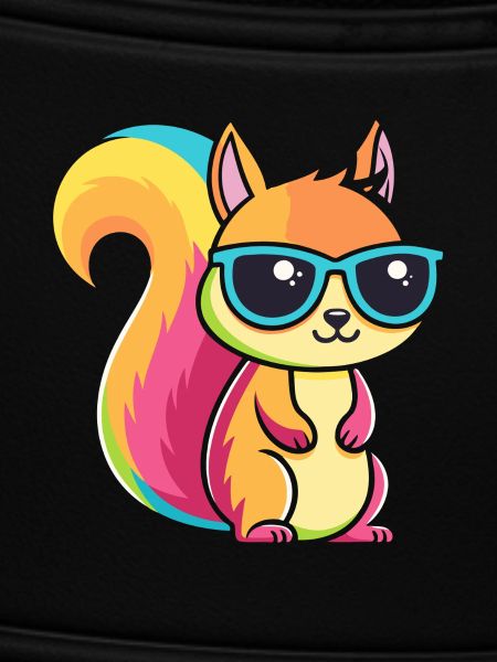 Rainbow Squirrel with Glasses