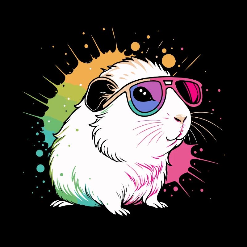 Hamster Pop Art Lunettes Colorées