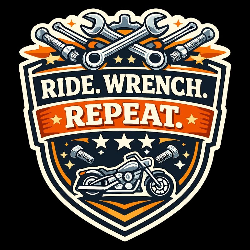 Ride Wrench Repeat Motorrad Patch