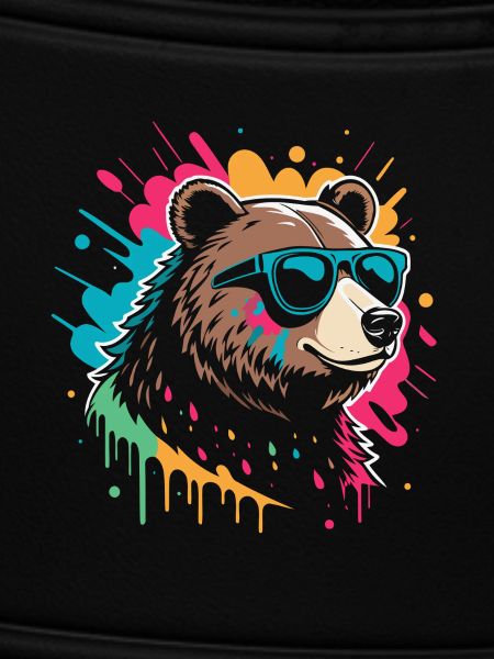 Pop-Art-Bär, buntes Glitzern