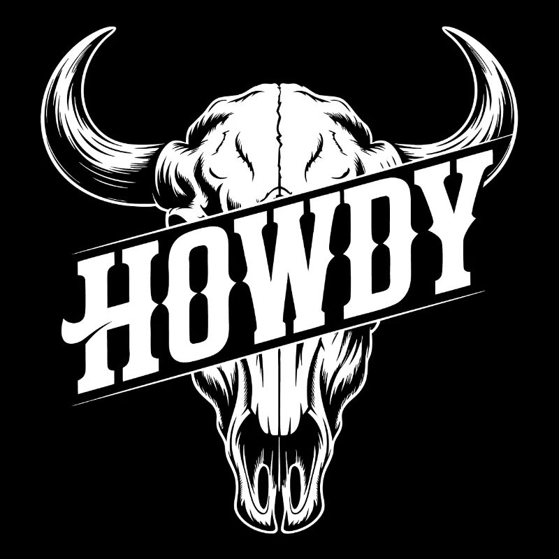 Howdy Skull Western Print