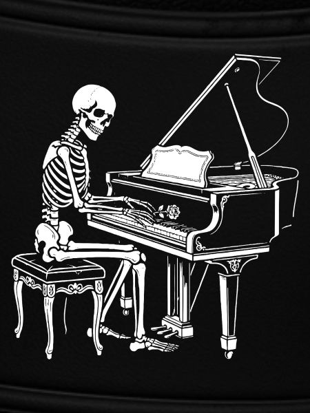 Skeleton playing piano