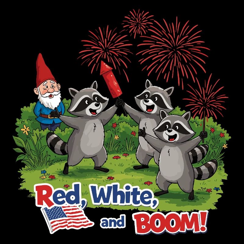 Raccoon 4th of July Fireworks Party