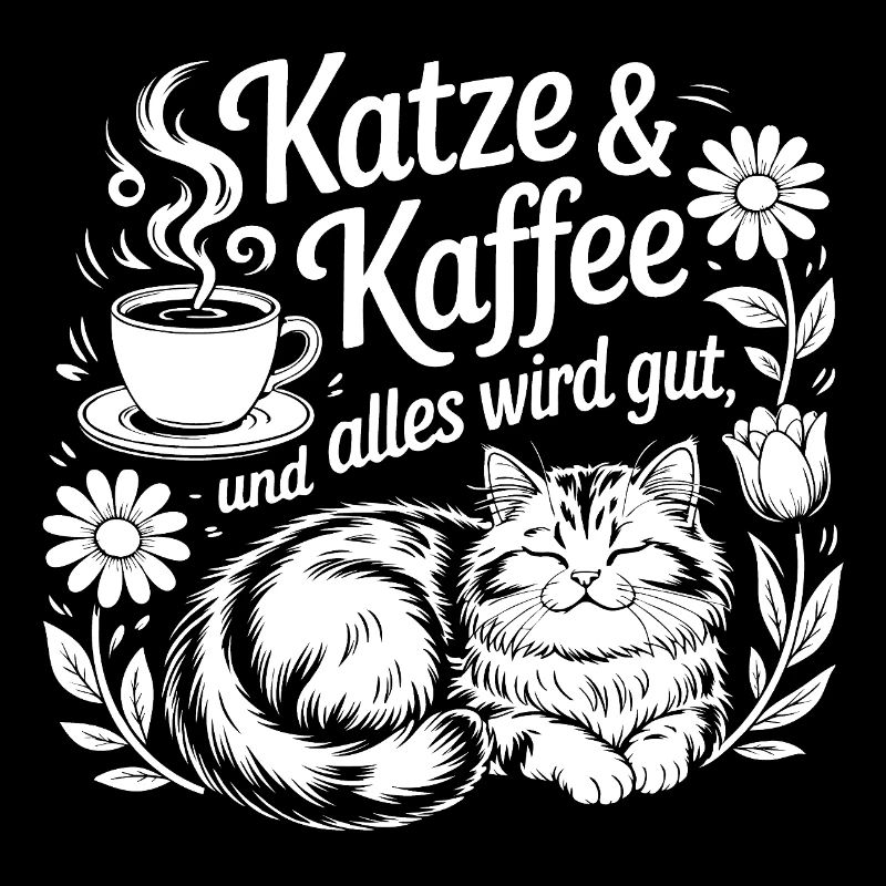 Katze und Kaffee ist alles was ich brauche