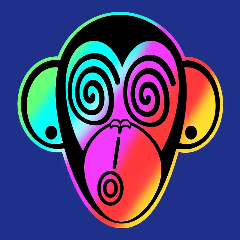 Schmooze Monkey classic design: RAINBOW MONKEYHEAD
